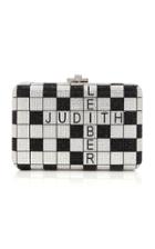 Judith Leiber Couture One Across Slim Slide Crystal-embellished Clutch