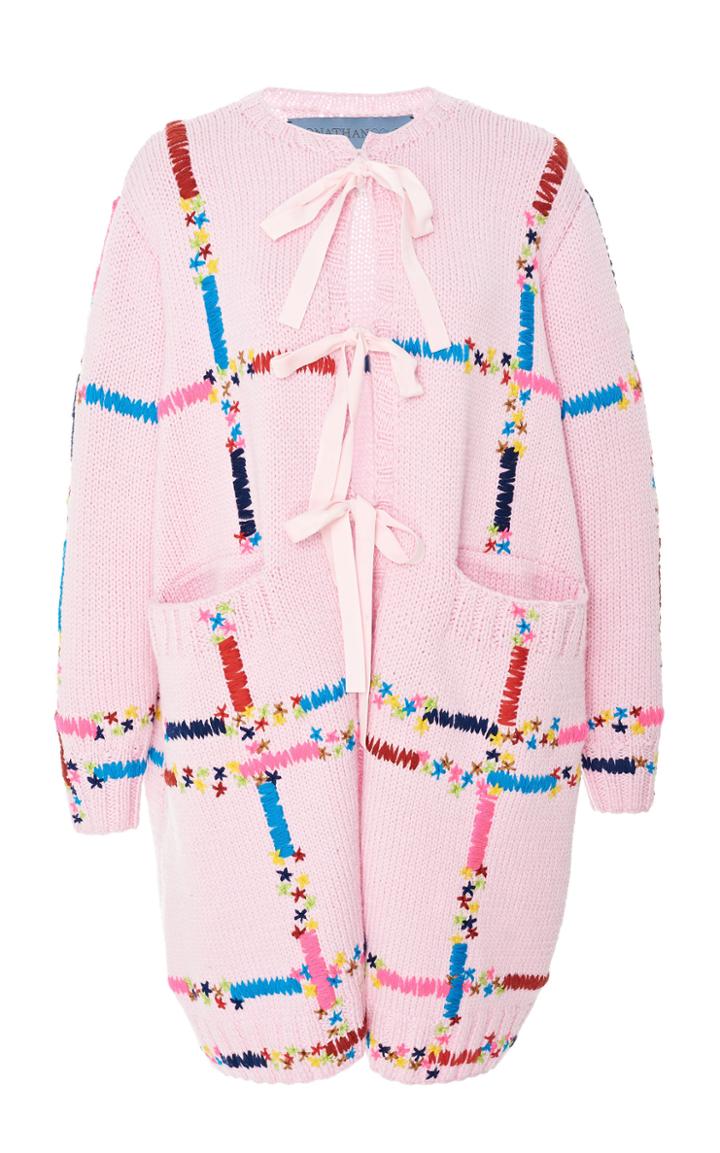 Jonathan Cohen Hand Embroidered Wool Cardigan