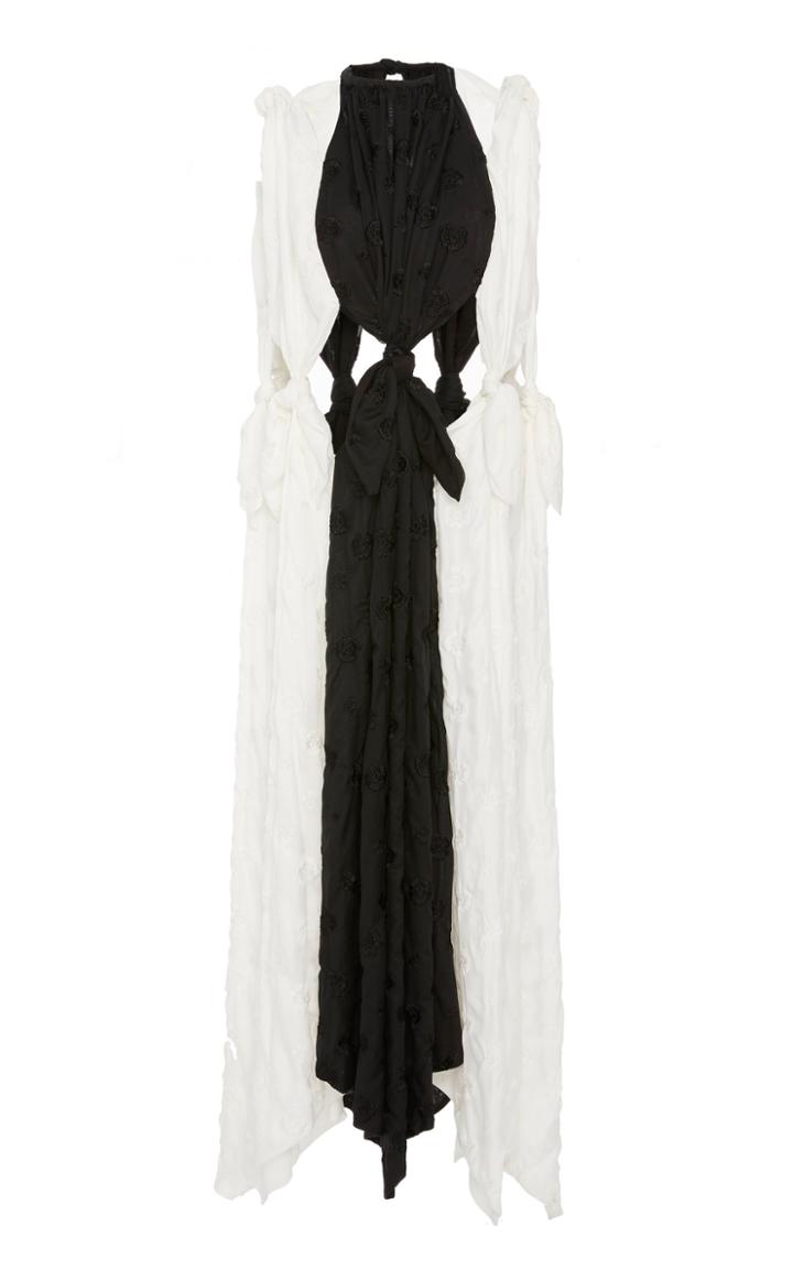 Jonathan Cohen Asymmetric Paneled Silk And Cotton Scarf Dress