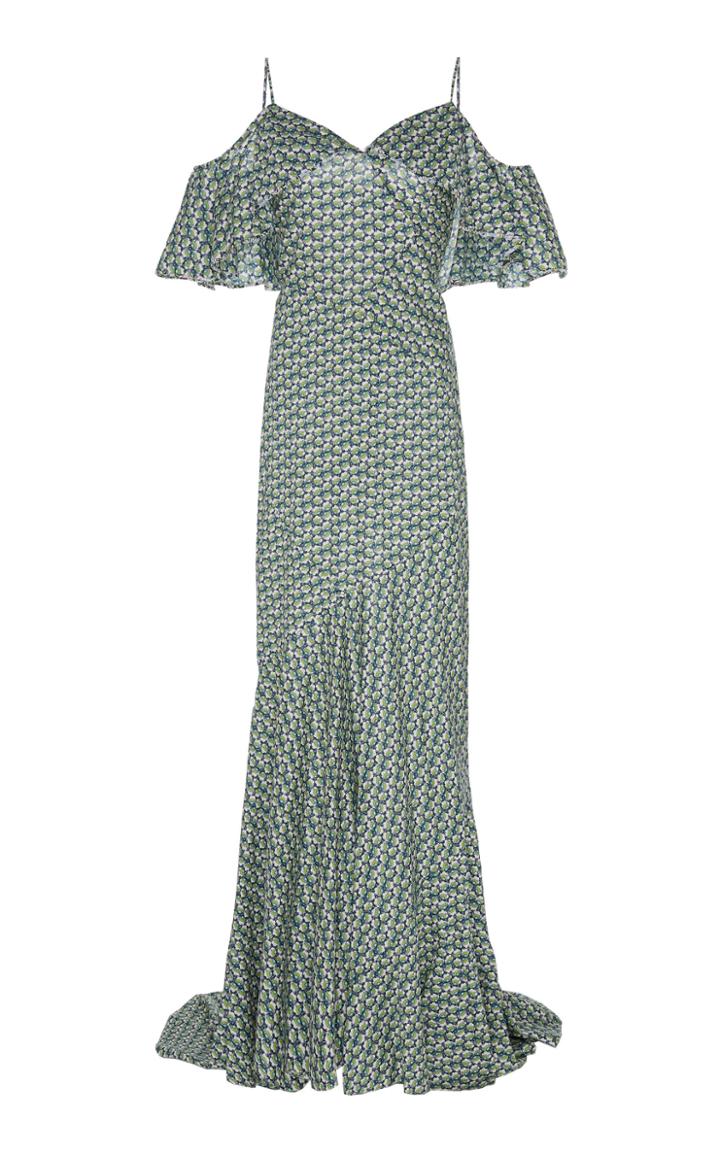 Zac Posen Liberty Cotton Cold Shoulder Dress