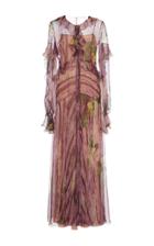 Alberta Ferretti Button-up Ruffle Dress