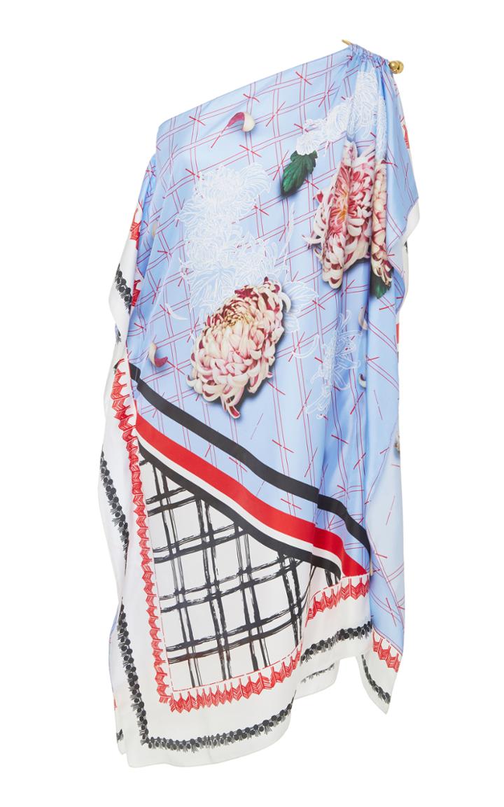 Vionnet One Shoulder Printed Dress