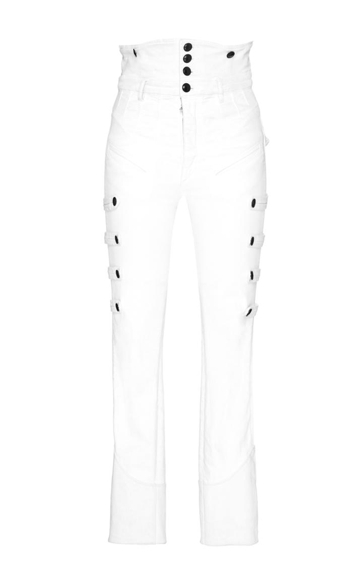 Isabel Marant White High Waisted Brandenburg Jeans