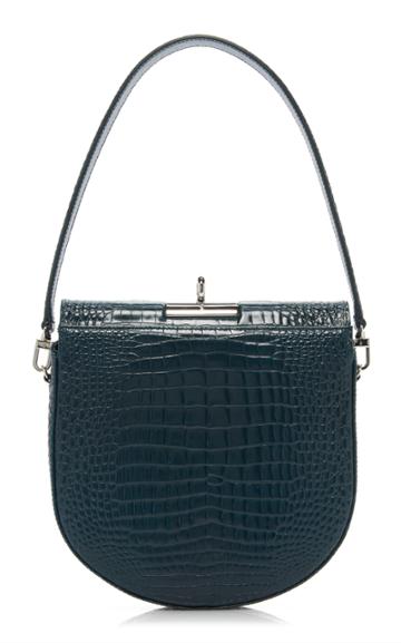 Gu De Demilune Croc-effect Leather Bag