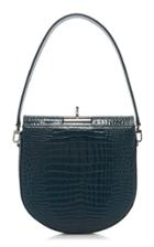 Gu De Demilune Croc-effect Leather Bag
