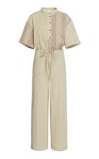 Moda Operandi Rejina Pyo Millie Striped Cotton-linen Jumpsuit Size: 8