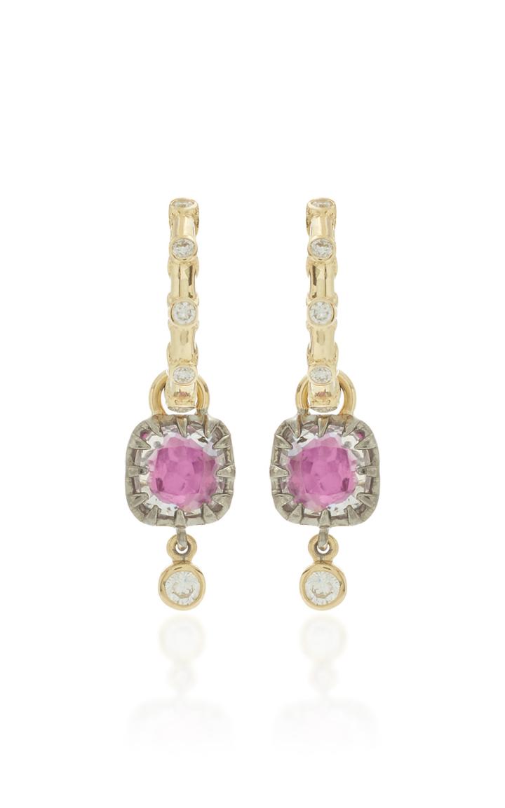 Larkspur & Hawk Ladies 14k Gold Black Rhodium Sterling Silver And Multi-stone Earrings