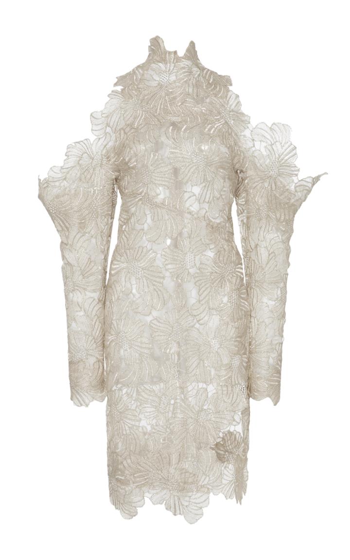 Christian Siriano Floral Cold Shoulder Dress