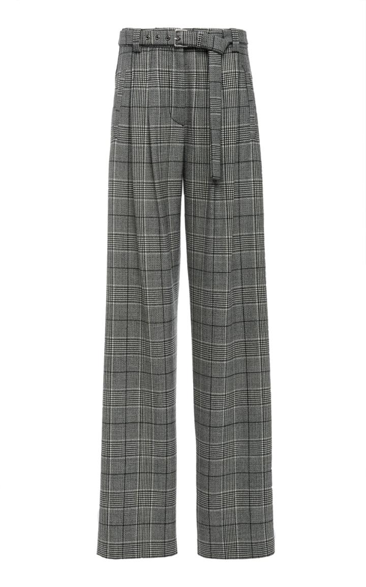 Proenza Schouler Plaid Wide-leg Wool-blend Pants