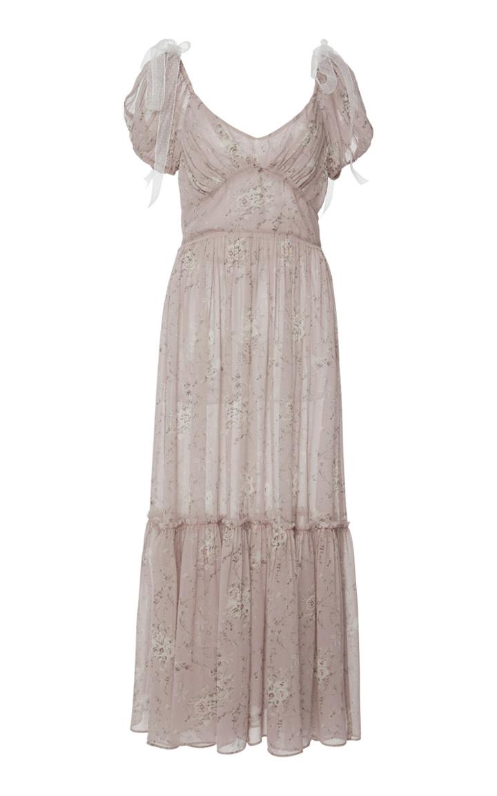 Loveshackfancy Angie Floral-print Silk-chiffon Maxi Dress