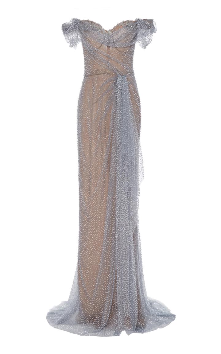 Moda Operandi Marchesa Cold-shoulder Sequined Chiffon Dress Size: 0