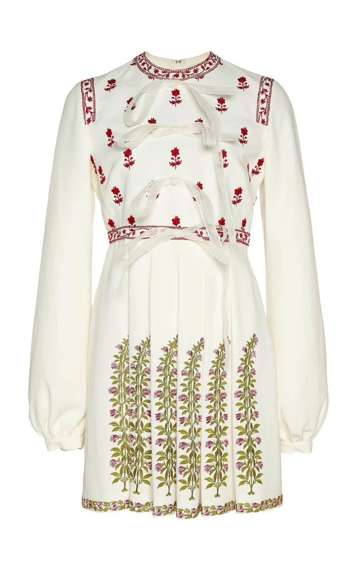 Moda Operandi Giambattista Valli Printed Bow-embellished Mini Dress Size: 38