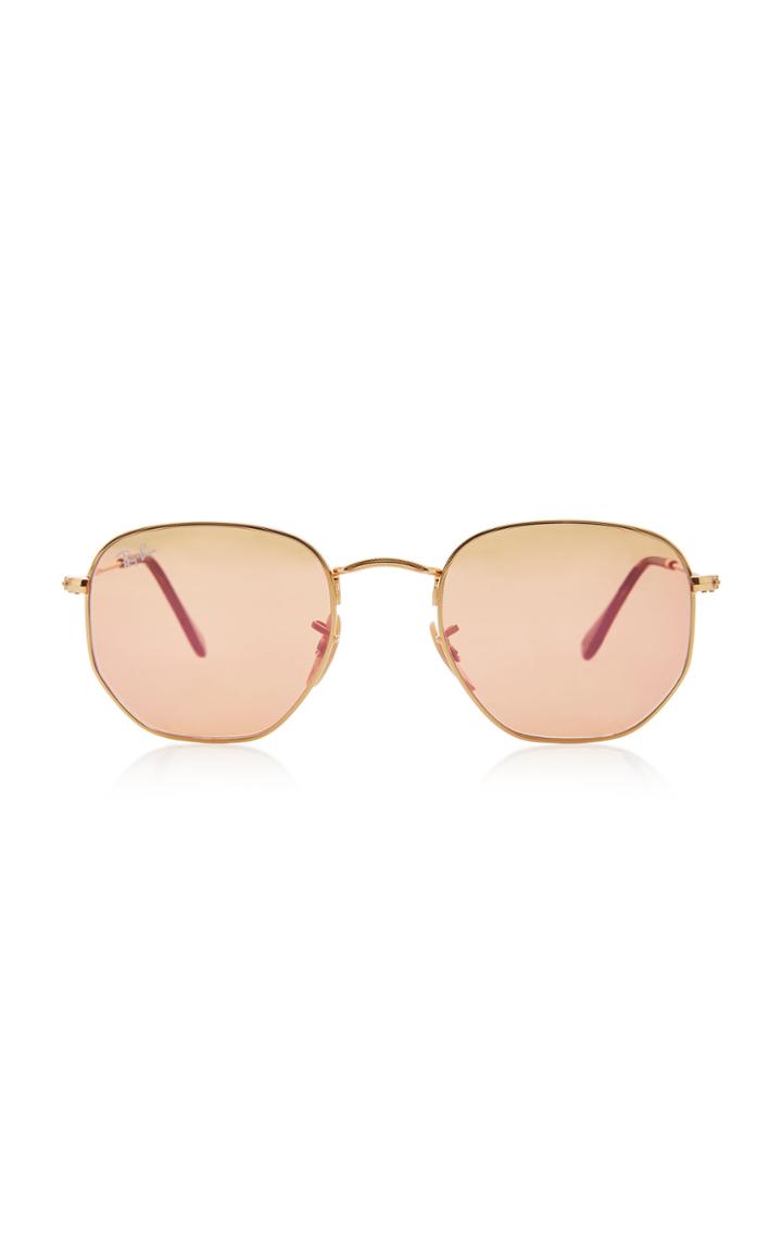Ray-ban Hexagon-frame Gold-tone Sunglasses
