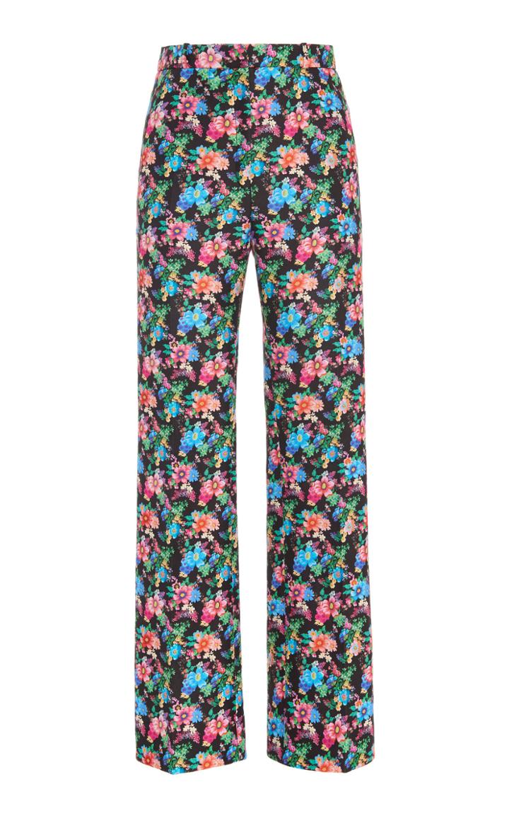 Moda Operandi Paco Rabanne Floral-print Cotton-blend Straight-leg Pants Size: 36