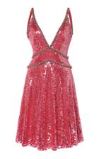 Jenny Packham V-neck Sequined Mini Dress