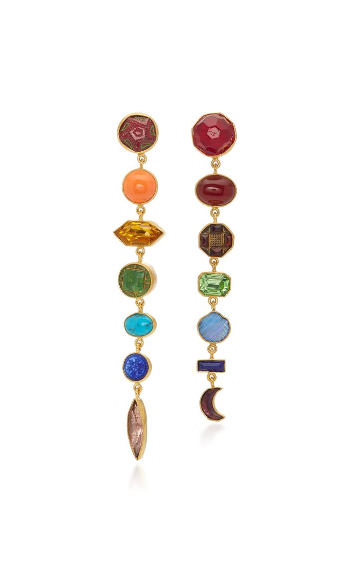 Grainne Morton Rainbow Mismatched 18k Gold-plated Multi-stone Earrings
