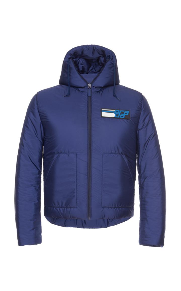 Prada Hooded Logo Puffer Jacket