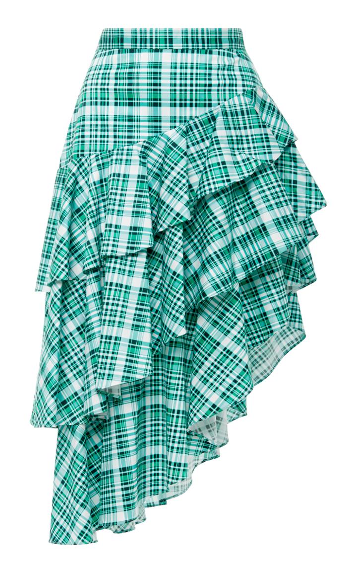 Amur Pippie Plaid Asymmetrical Skirt