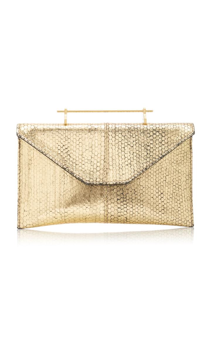 Moda Operandi M2malletier Annabelle Metallic Watersnake Clutch