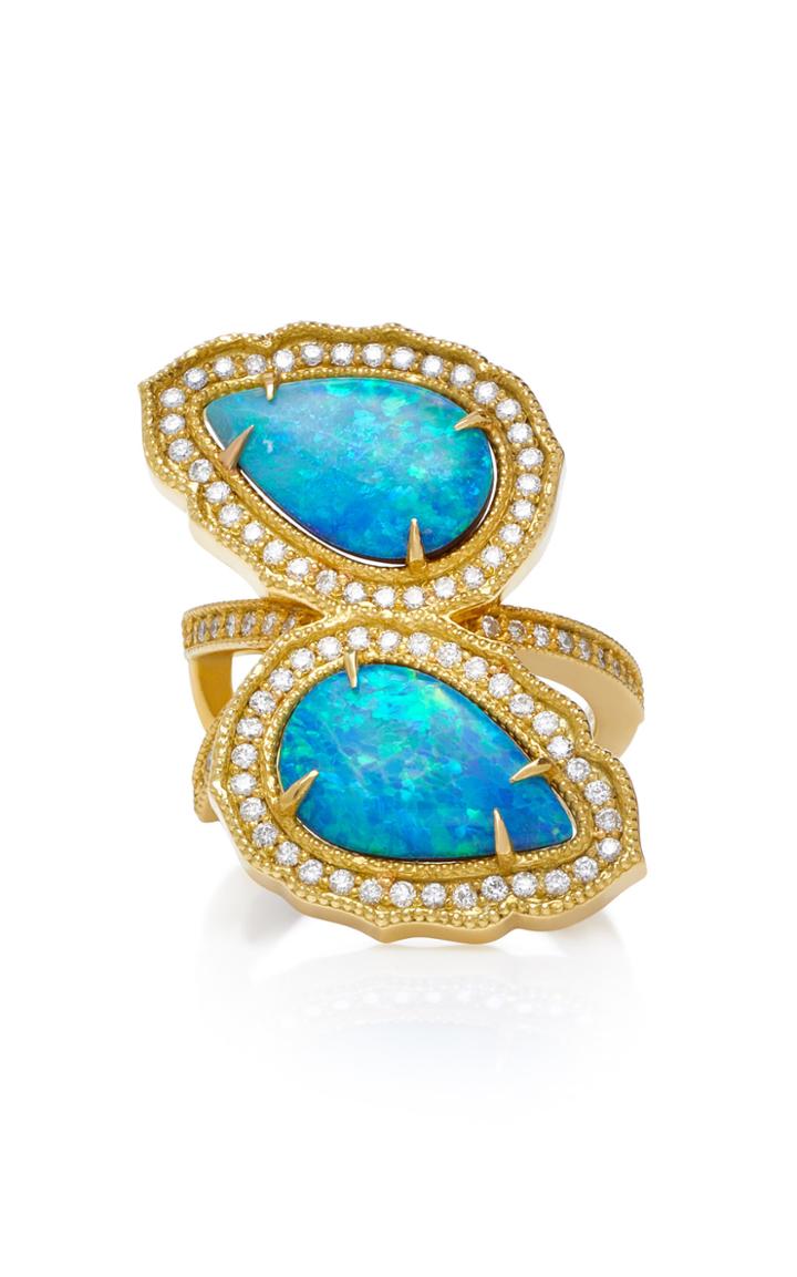 Sara Weinstock 18k Gold Opal And Diamond Ring