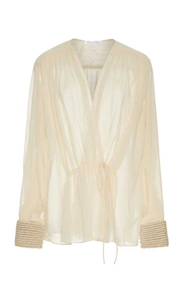 Oscar De La Renta Chiffon Wrap Top