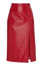 N21 Coleen Coated Cotton-tweed Midi Skirt