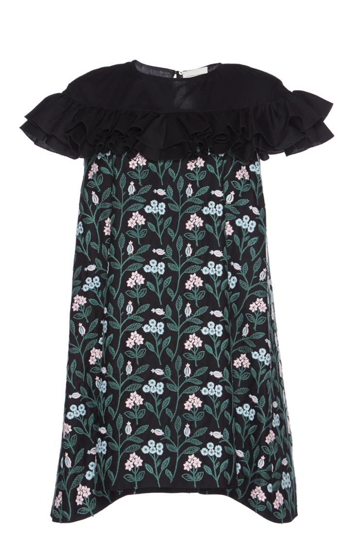 Giuseppe Di Morabito Floral Embroidered Cotton Dress