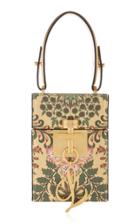 Oscar De La Renta Alibi Gold-tone Printed Leather Box Clutch