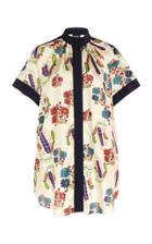 Maison Rabih Kayrouz Floral Printed Twill Blouse