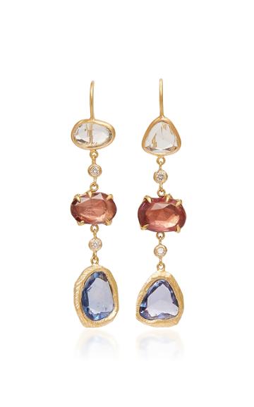 Page Sargisson Diamond, Sapphire 18k Gold Drop Earrings