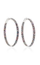 Moda Operandi Nickho Rey Rhodium-plated Crystal Hoop Earrings