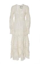 Alexis Gallinda Tiered Linen And Silk Blend Midi Dress