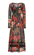 Moda Operandi Molly Goddard Bobbine Pleated Floral-print Mesh Midi Dress