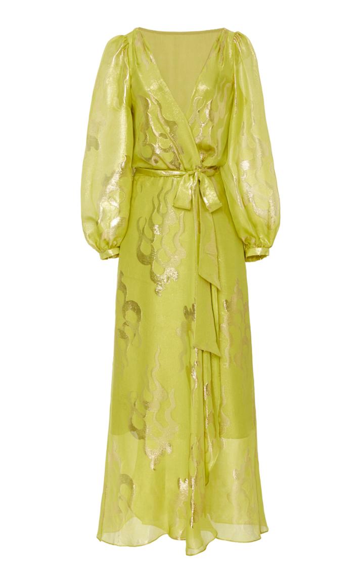 Temperley London Eda Metallic Print Silk-blend Dress