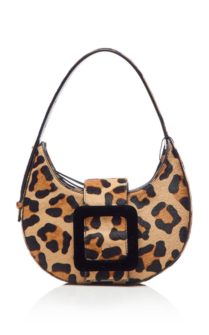 Les Petits Joueurs Cindy Buckle Haircalf Cheetah Print Mini Hobo Bag