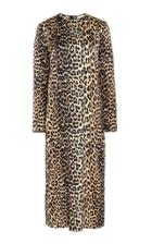 Ganni Leopard Silk Satin Midi Dress