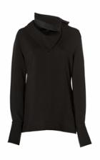 3.1 Phillip Lim Long Sleeve Crepe Blouse With Removable Scarf