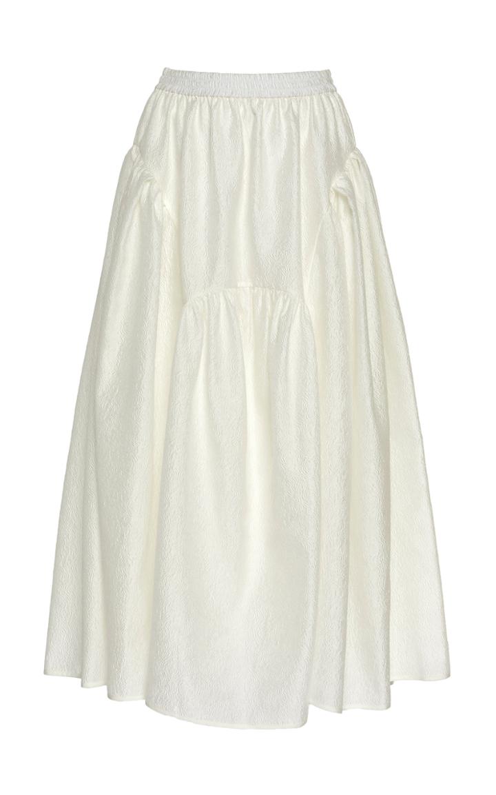 Cecilie Bahnsen Eve Textured Silk-blend Midi-skirt
