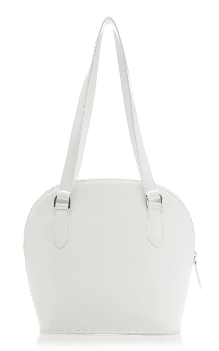 Moda Operandi Maryam Nassir Zadeh Pisa White Leather Top Handle Bag