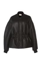 Alexandre Vauthier Peplum Leather Bomber Jacket