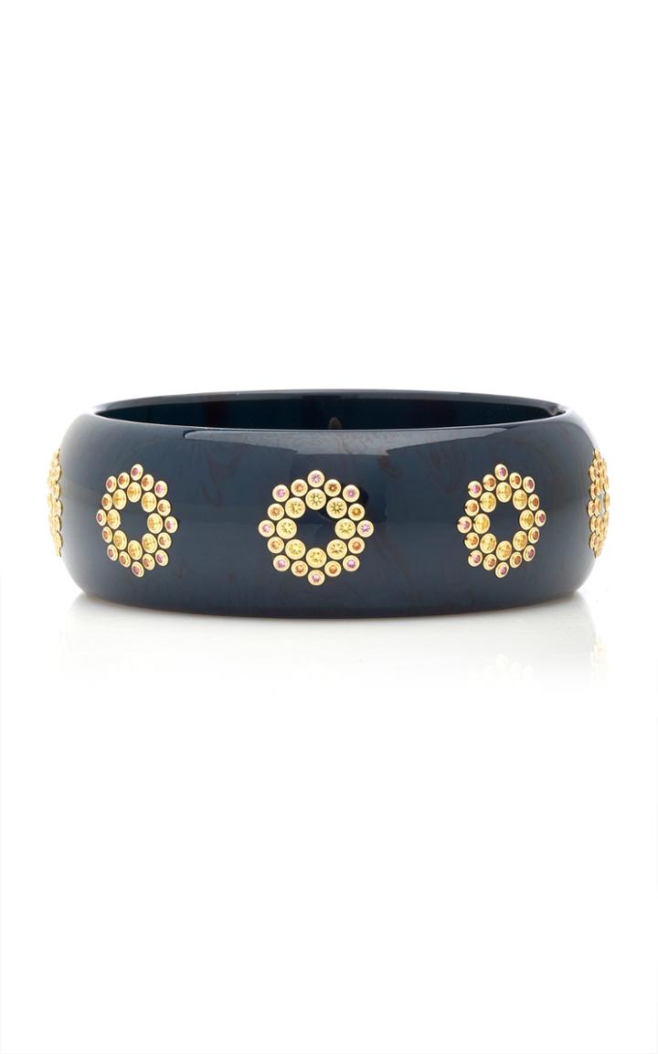 Moda Operandi Mark Davis Vintage Bakelite, 18k Yellow Gold And Sapphire Bracelet