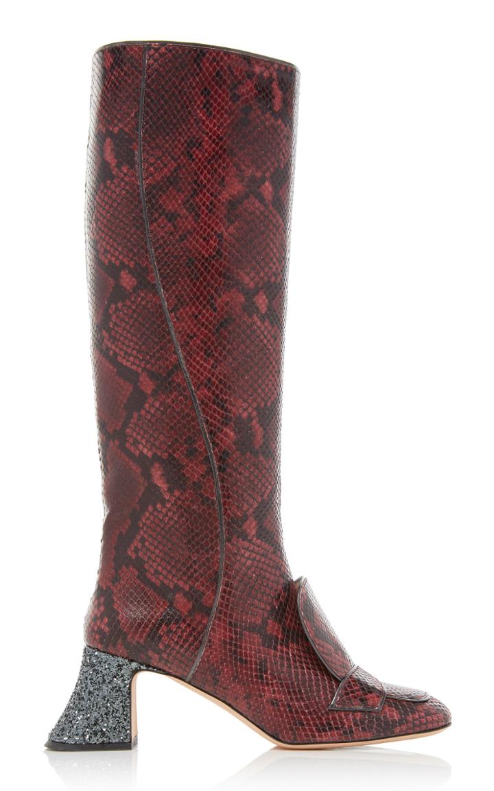 Rochas Python Knee-high Boot