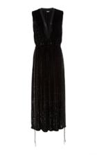 Adam Lippes Striped Silk Velvet Long Dress