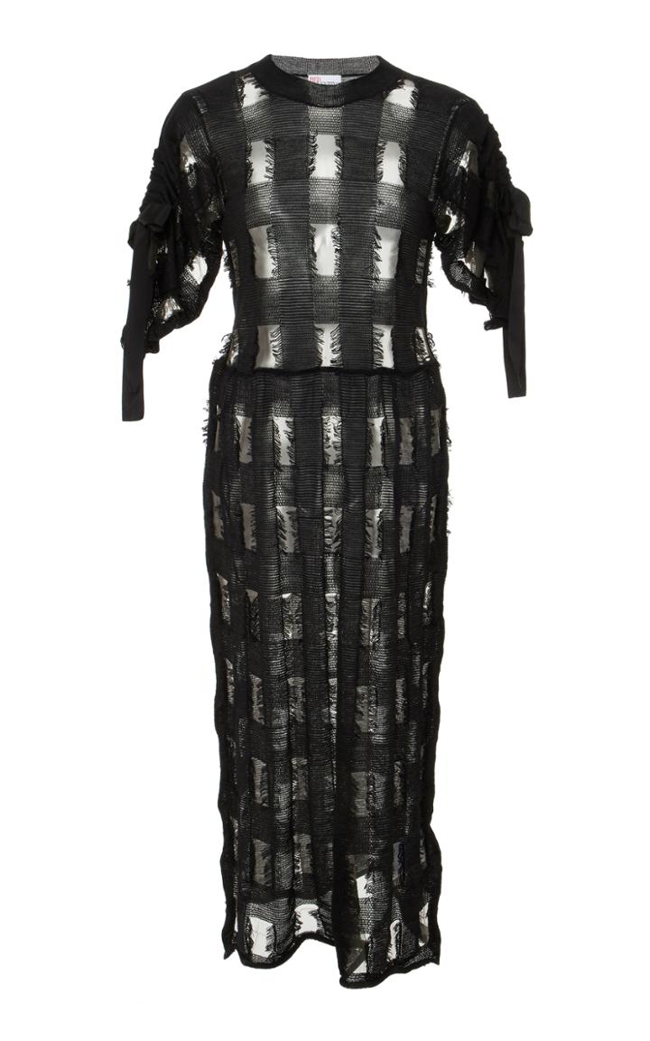 Red Valentino Cut Out Midi Knit Dress