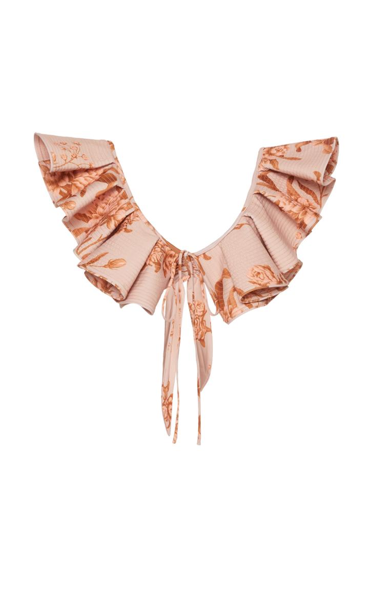 Johanna Ortiz Flower Gathering Ruffled Lycra Bikini Top
