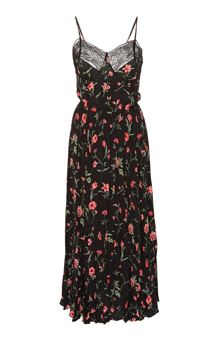 Michael Kors Collection Floral Silk Midi Dress