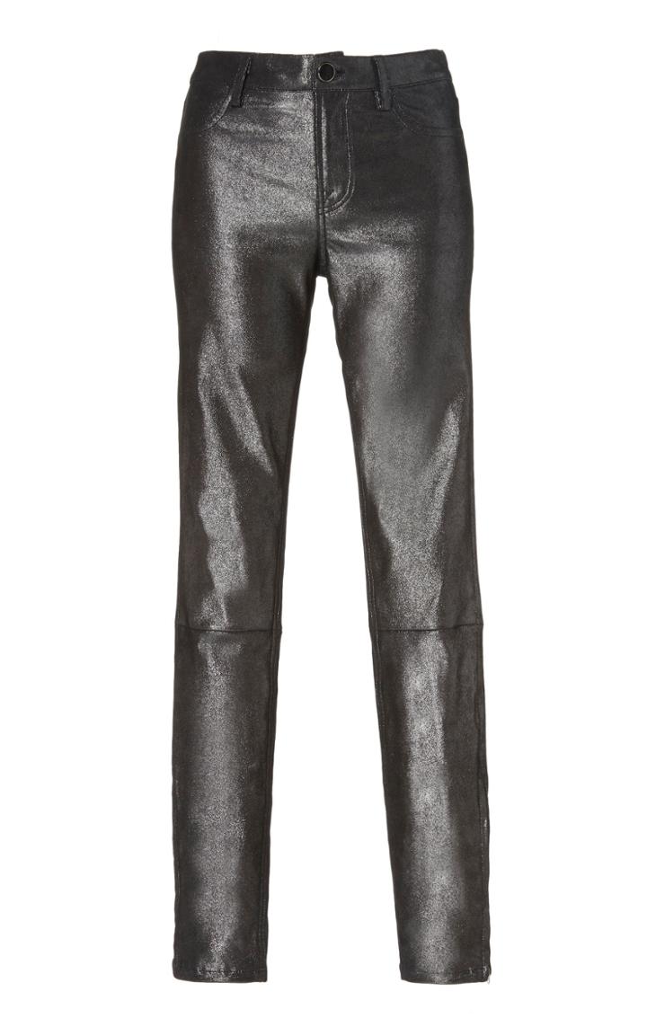 Nour Hammour Metallic Leather Pants