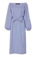 Martin Grant Cotton Striped Balloon-sleeve Dress