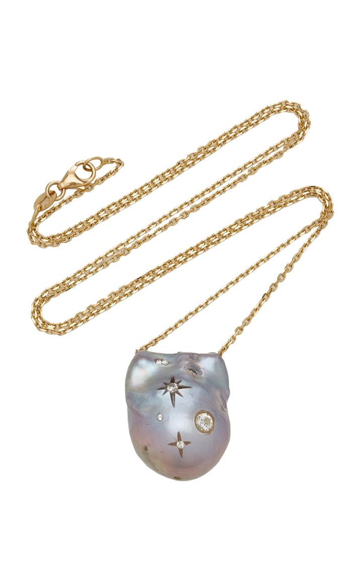 Moda Operandi Samira 13 18k Yellow Gold Carved Galaxy Necklace