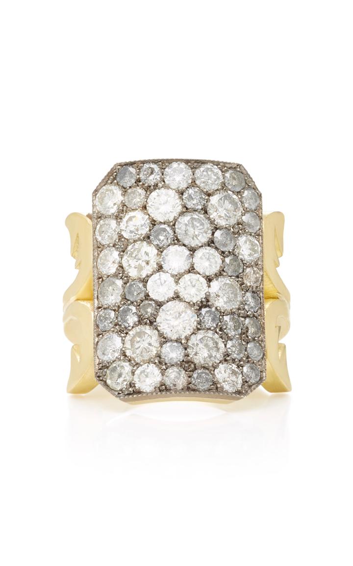 Sylva & Cie Ten Table 18k Gold Diamond And Sterling Silver Ring
